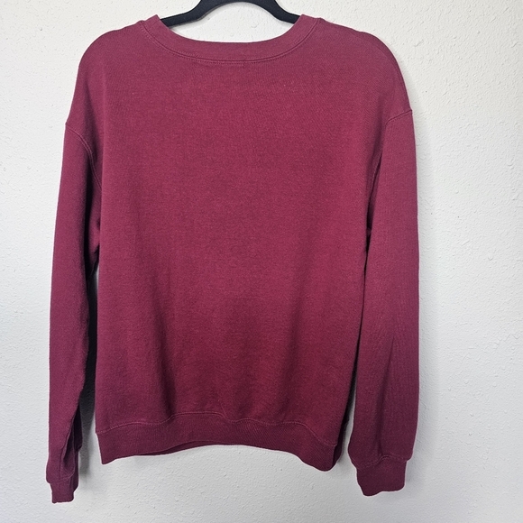 Wound Up Sweatshirt Womens Medium 7-9 Maroon White Funny Graphic Cozy‎ Fall Vibe - Picture 7 of 7